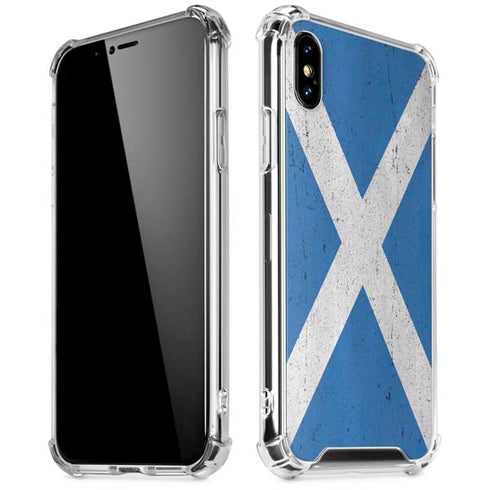 Scotland Flag Distressed iPhone X/XS Clear Case